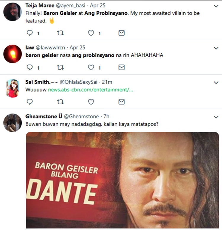 Baron Geisler Joins 'Ang Probinsyano' Cast, Netizens React