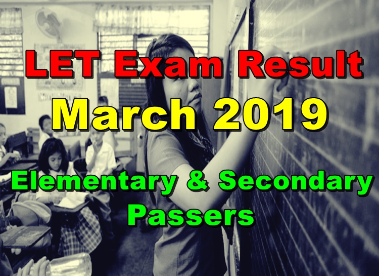 March 2019 LET Board Exam Result (Elementary & Secondary Passers)