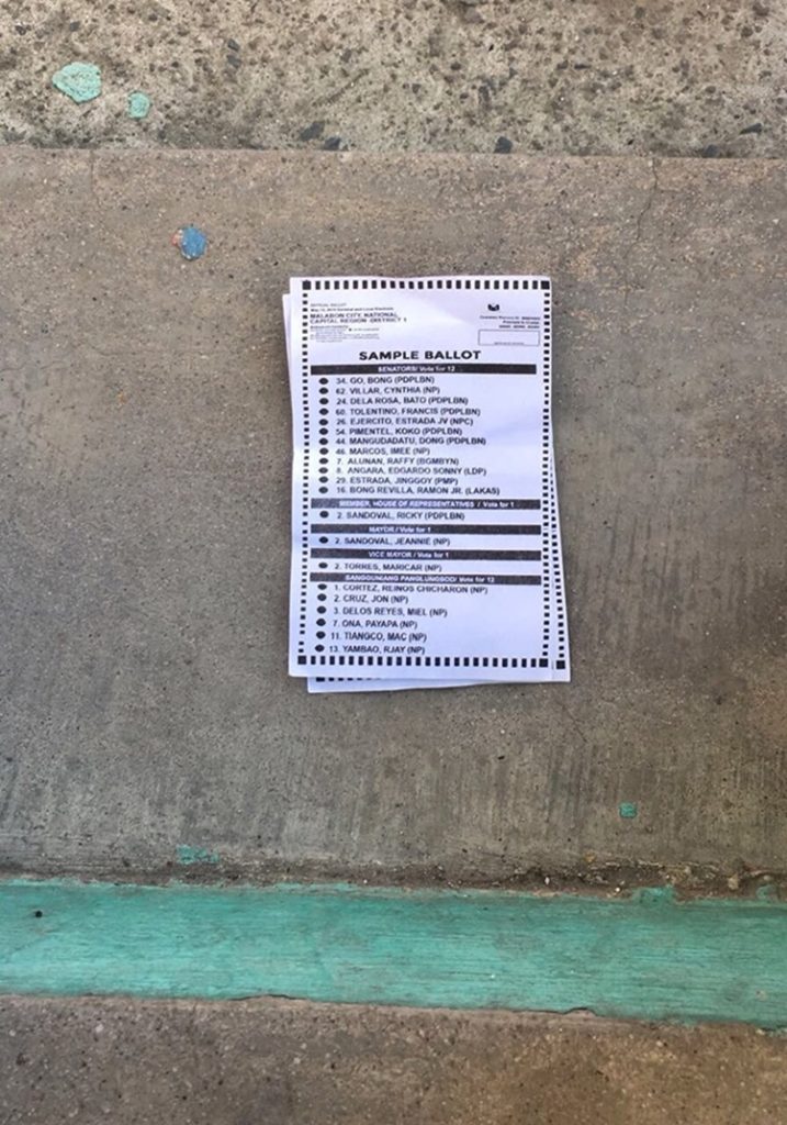 Campaign Materials w/ Politicians' Names Seen Outside Voting Precincts