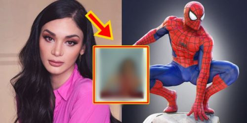 Pia Wurtzbach Spiderman pose 1