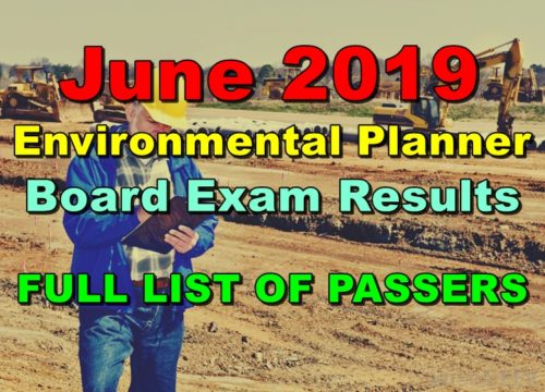 Environmental Planner Board Exam Result