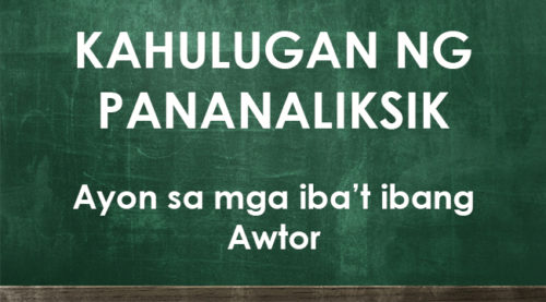 KAHULUGAN NG PANANALIKSIK