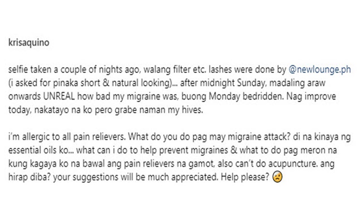 Kris Aquino caption