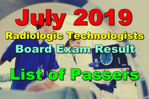 Radiologic Technologists Board Exam Result