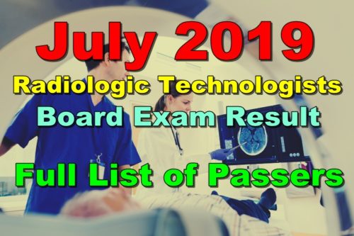 Radiologic Technologists Board Exam Result