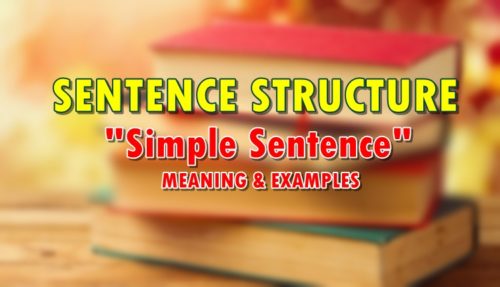 Simple Sentence Sentence Structure