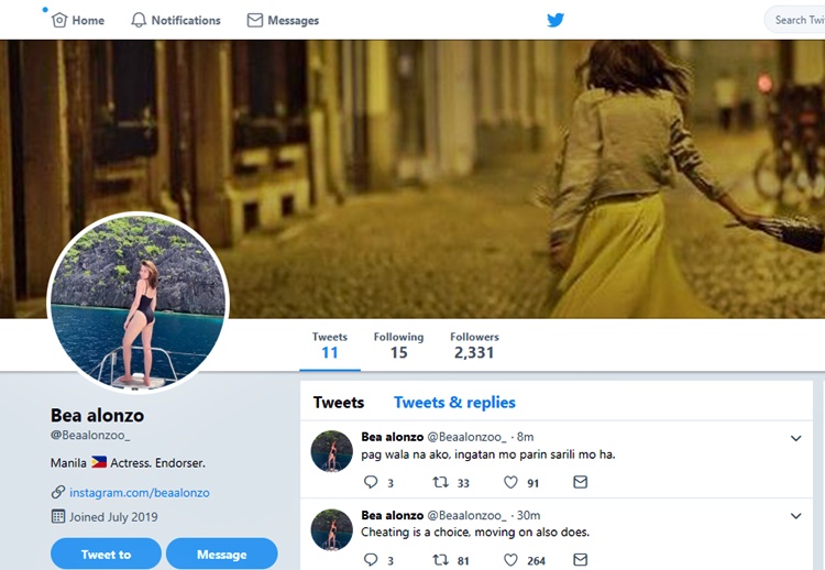 Bea alonzo fake twitter account