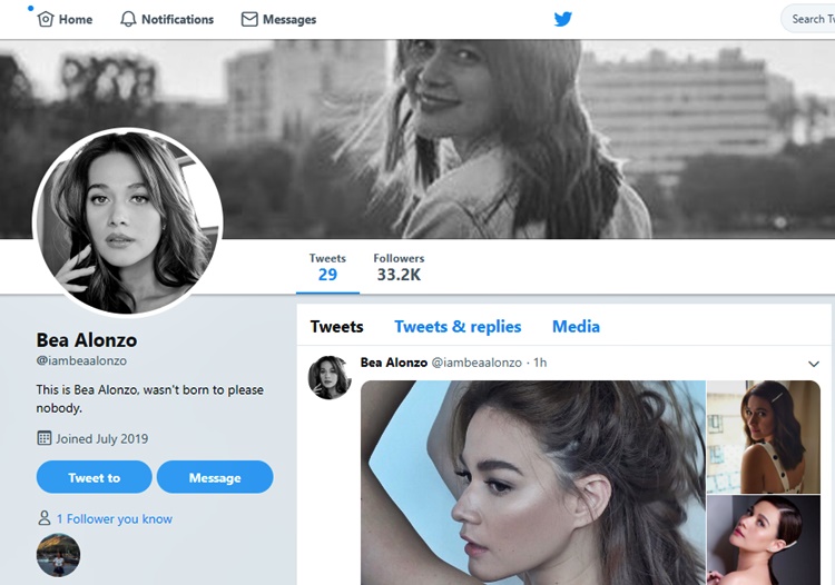 Bea alonzo fake twitter account