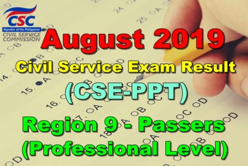 Civil Service Exam Result August 2019