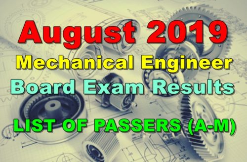 Mechanical Engineer Board Exam Result
