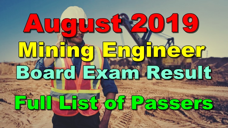 Mining Engineer Board Exam Result