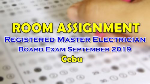 Room Assignment Master Electrician Board Exam September 2019 Cebu