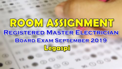 Room Assignment Master Electrician Board Exam September 2019 Legaspi