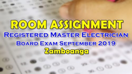 Room Assignment Master Electrician Board Exam September 2019 Zamboanga