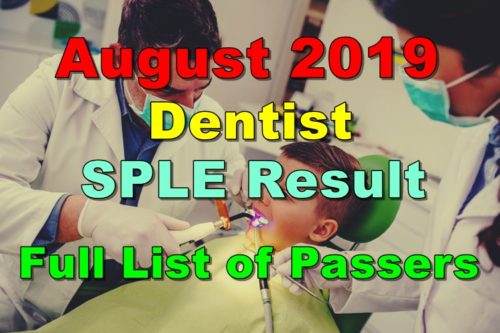 Dentist Board Exam Result