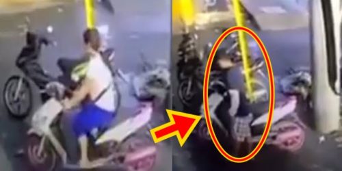 CCTV Footage man stealing motorcycle 1