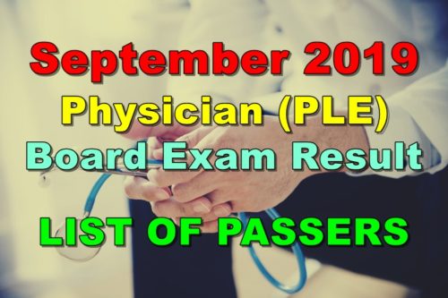 Physician Board Exam Result