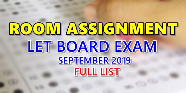 let room assignment september 2019