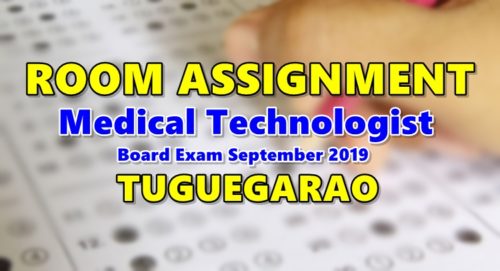 Room Assignment MedTech Board Exam September 2019