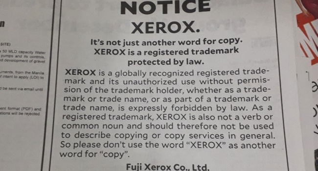 Xerox Is Not A Verb, Japanese Firm Tells Philippine Public