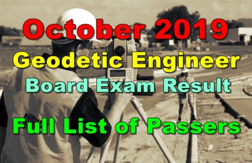 Geodetic Engineer Board Exam Result