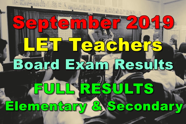 LET Board Exam Result September 2019 LET 2019 Full Results