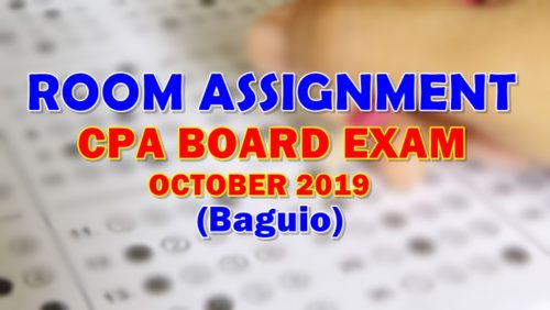Room Assignment CPA Board Exam October 2019 Baguio