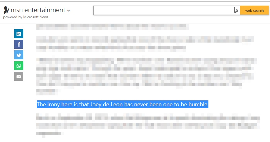 joey de leon comment