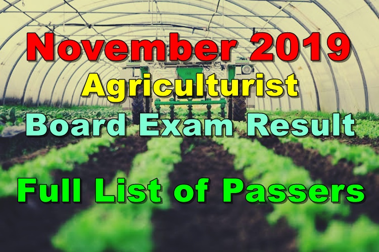 Agriculturist Board Exam Result