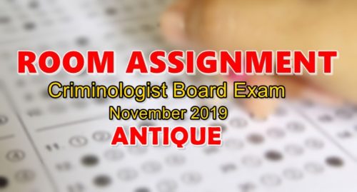 Room Assignment Criminologist Board Exam November 2019