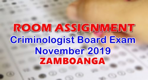 Room Assignment Criminologist Board Exam November 2019 ZAMBOANGA