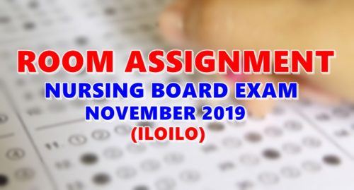 Room Assignment Nursing Board Exam November 2019 ILOILO