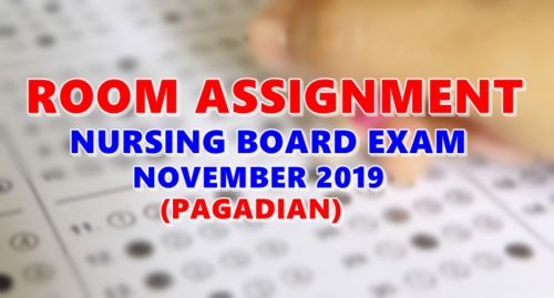 Room Assignment Nursing Board Exam November 2019 PAGADIAN
