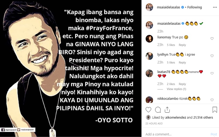 Oyo Sotto alleged statement