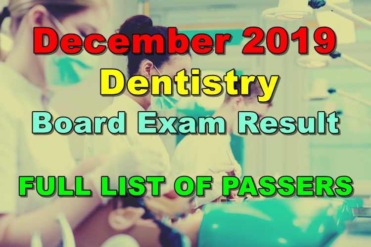 Dentist Board Exam Result December 2019 (Written Practical)