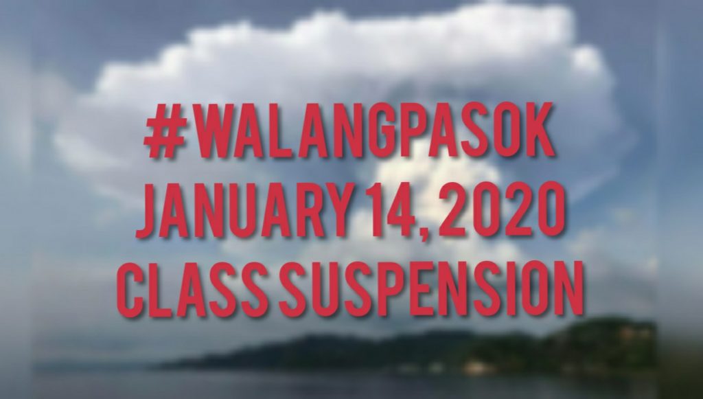 January 14 2020 walang pasok class suspension