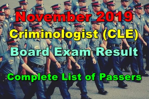 Criminologist Board Exam Result