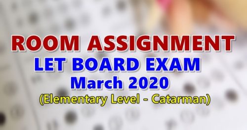 Room Assignment LET MARCH 2020 ELEMENTARY - Catarman