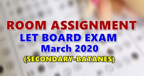 Room Assignment LET March 2020 Secondary BATANES