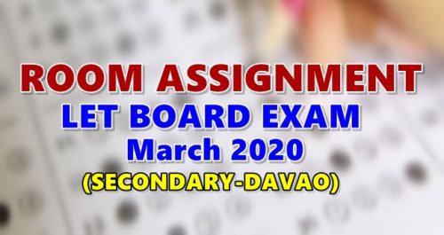 Room Assignment LET March 2020 Secondary DAVAO