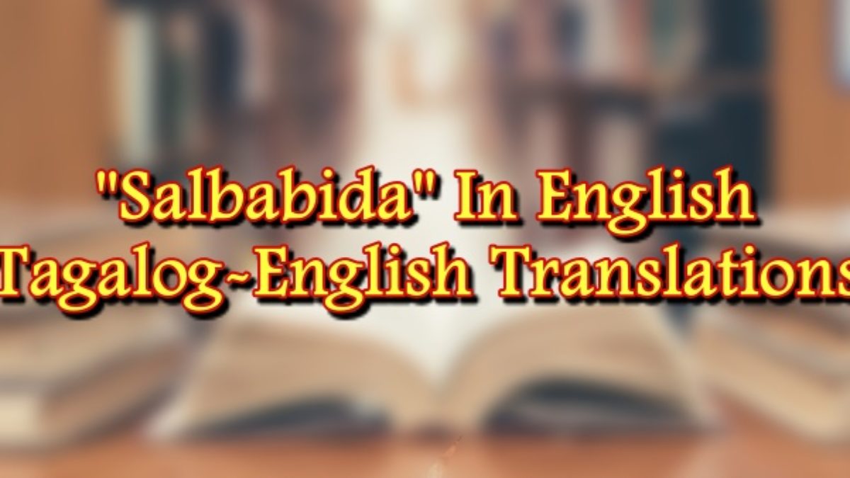 Salbabida In English Tagalog English Translations