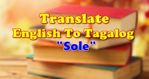 Translate English To Tagalog Sole