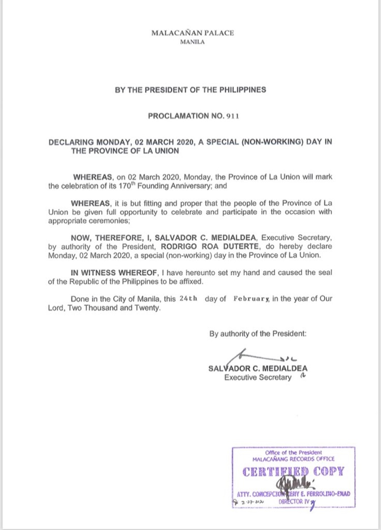 Walangpasok March 2 7 31 Declared As Special Non Working Holidays