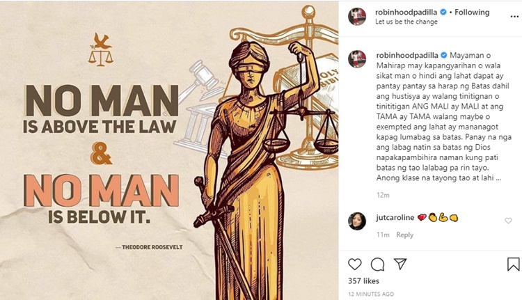 Robin Padilla Post Is This About The Abs Cbn Franchise Issue