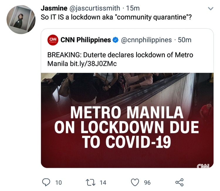 Metro Manila Community Lockdown