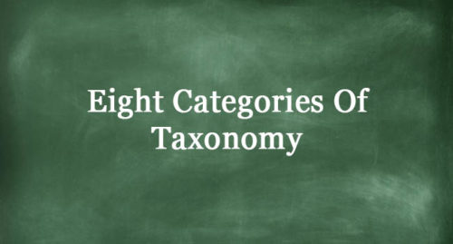Eight Categories Of Taxonomy