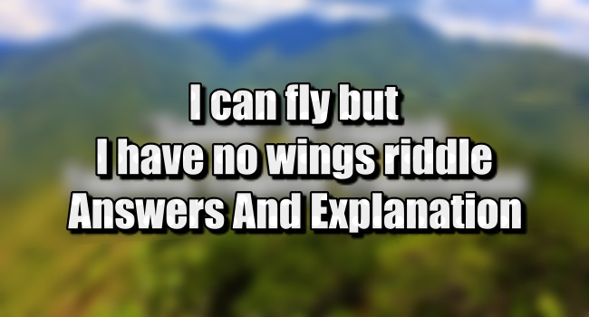 I can Fly But I Have No Wings Riddle - Answer And Explanation