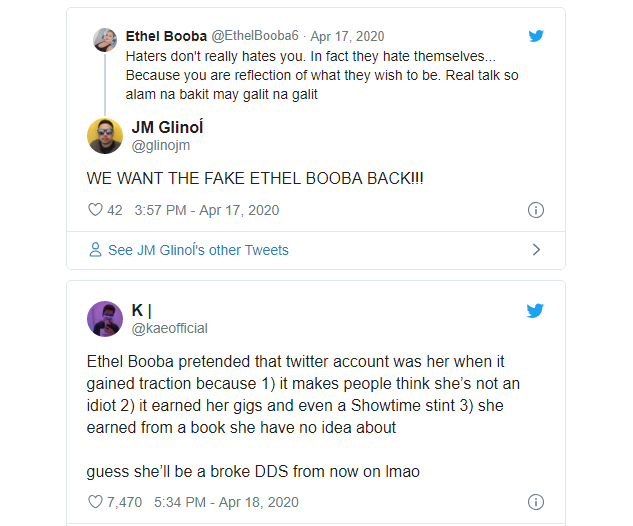 Netizens Want Fake Ethel Booba Twitter Account Back
