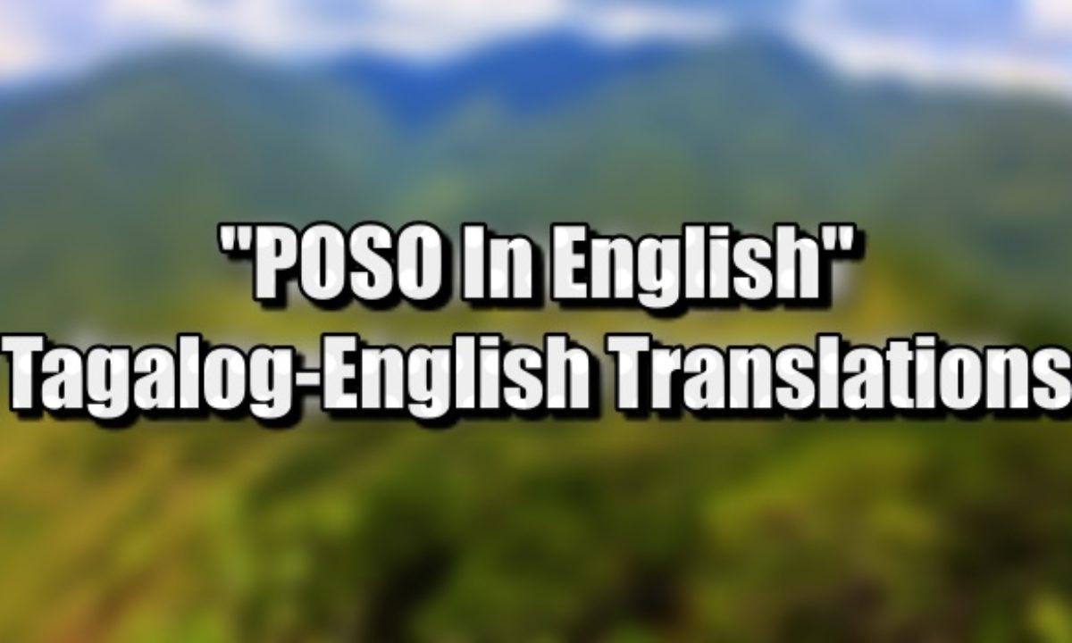 Poso In English alog To English Translations