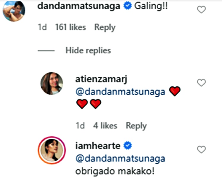 heart evangelista daniel matsunaga comment